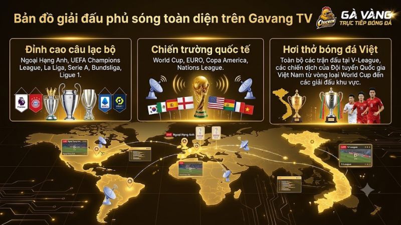 Danh sách các giải đấu bóng đá hàng đầu thế giới phát sóng trực tiếp trên Gavang Danh sách các giải đấu bóng đá hàng đầu thế giới phát sóng trực tiếp trên Gavang