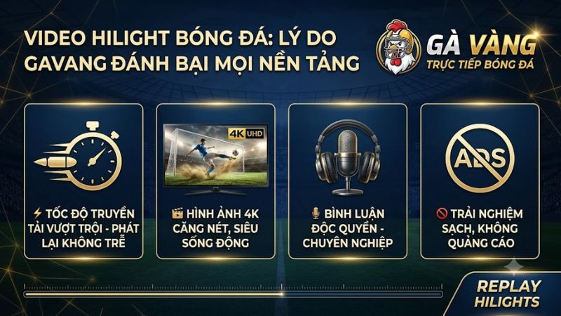 Giao diện phát video highlight mượt mà không quảng cáo trên máy tính Giao diện phát video highlight mượt mà không quảng cáo trên máy tính