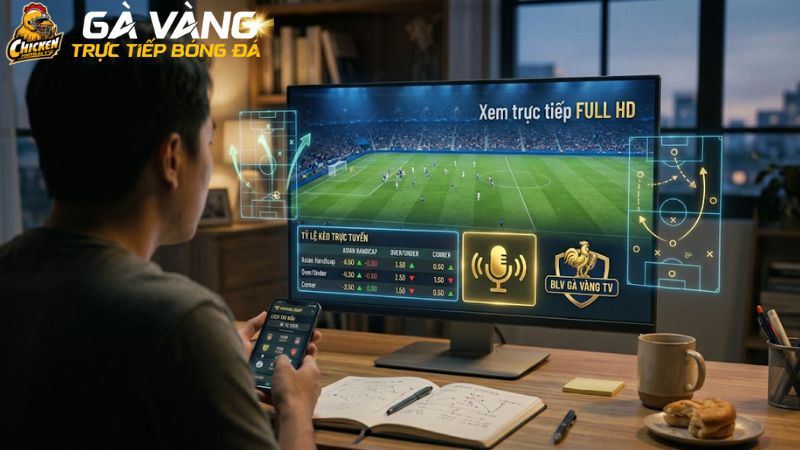 Đồng bộ bảng kèo trực tuyến cùng màn hình Livestream Gà Vàng TV