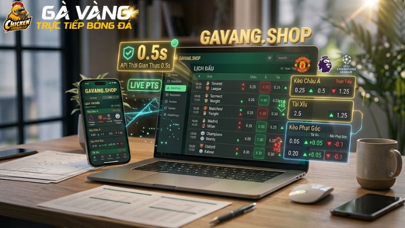 Giao diện bảng tỷ lệ kèo Gavang trực quan chuẩn thời gian thực